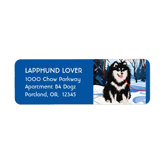 OVER THE RIVER Lapphund Address Label Customise (Front)