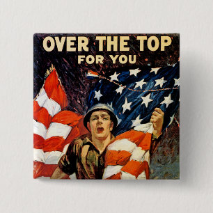 Over The Top For You 15 Cm Square Badge