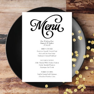 Over the Top Menu Wedding