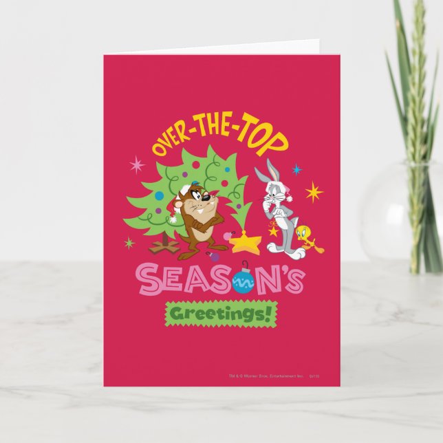 Over The Top Season's Greetings Holiday Card (Front)