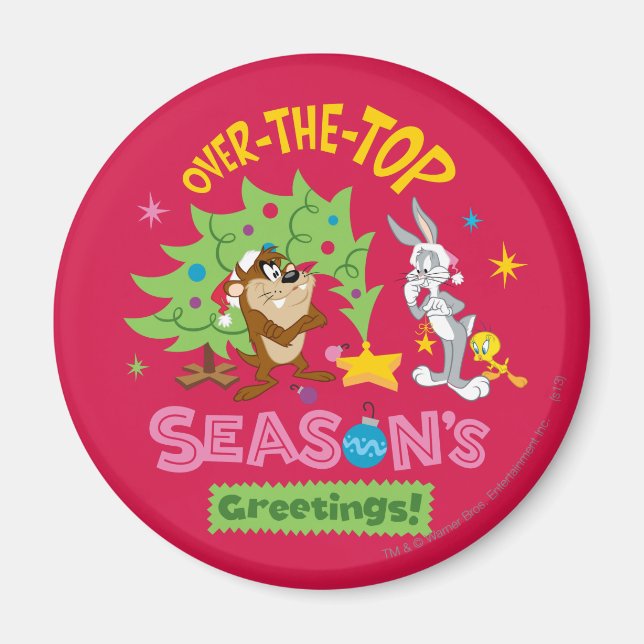 Over The Top Season's Greetings Magnet (Front)