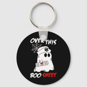 Over This Boo Sheet Fun Ghost Nurse Halloween  Key Ring