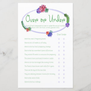 Over-Under Succulent  Baby Shower Game