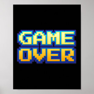 Over Vintage Retro Video Game Arcade 80s 90s  Poster