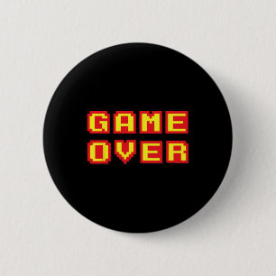 Over Vintage Retro Video Games Gaming Gift Arcade 6 Cm Round Badge