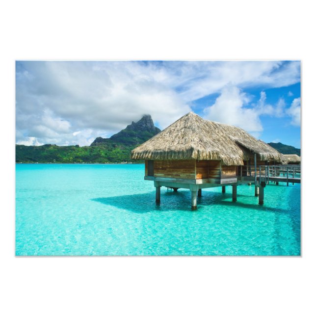 Over-water bungalow, Bora Bora photo print (Front)