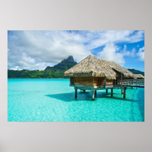 Over-water bungalow, Bora Bora poster print (Front)