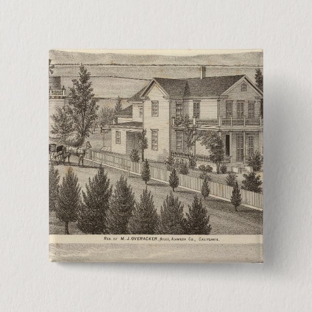 Overacker, Emerson residences 15 Cm Square Badge (Front)