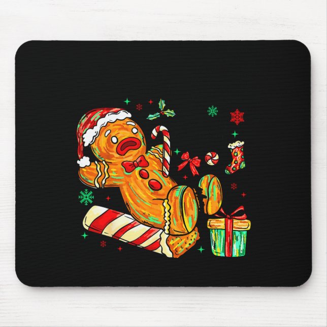 Overbaked And Over It Gingerbread Christmas Baking Mouse Mat (Front)