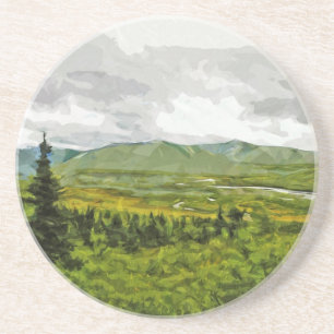 Overcast at Denali National Park Alaska Abstract Coaster