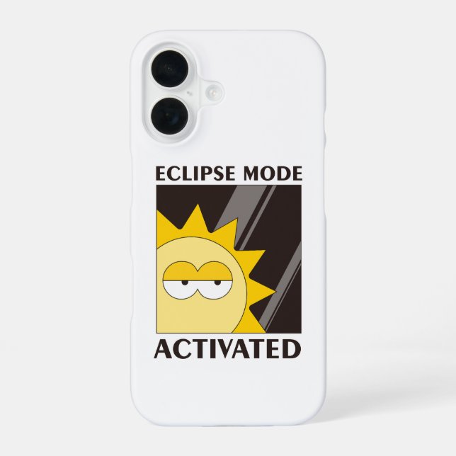 overcast sun on black background iPhone 16 case (Back)