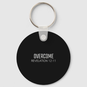 Overcome - Revelation 12_11 Bible Religious Verse  Key Ring