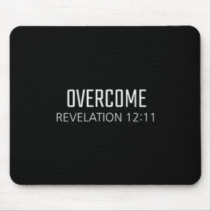 Overcome - Revelation 12_11 Bible Religious Verse  Mouse Mat