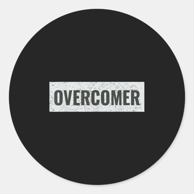 Overcomer Emwering Insrational Motivational Christ Classic Round Sticker (Front)