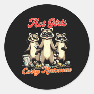 Overdose Awareness Addiction Sober Hot Girls Carry Classic Round Sticker