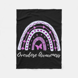 Overdose Awareness Boho Rainbow 1 Fleece Blanket