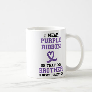 Overdose Awareness Brother Never Forgotten Purple Coffee Mug