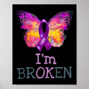 Overdose Awareness Butterfly Purple Ribbon I'm Bro Poster