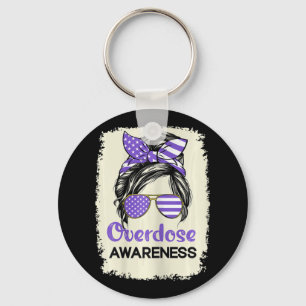 Overdose Awareness Day 2022 Purple Ribbon 1 Key Ring