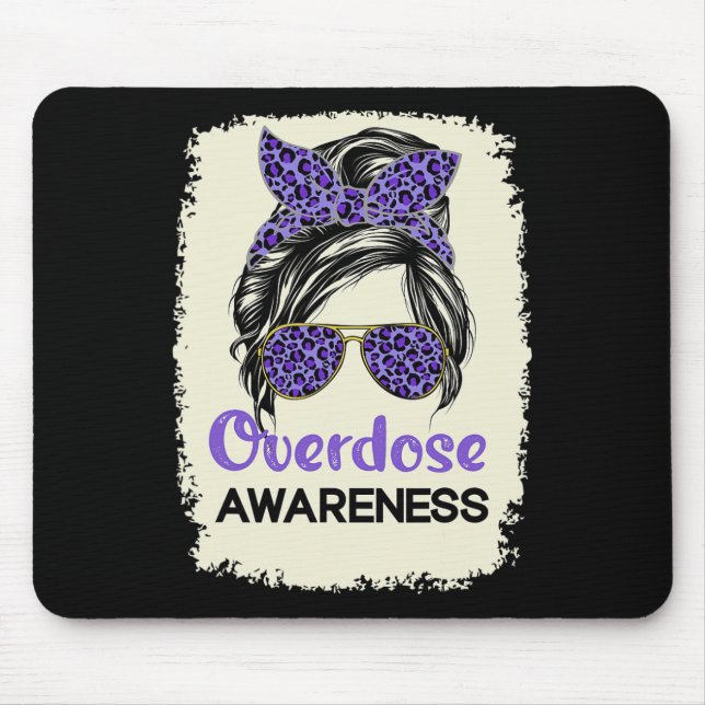 Overdose Awareness Day 2022 Warrior Purple Messy B Mouse Mat (Front)