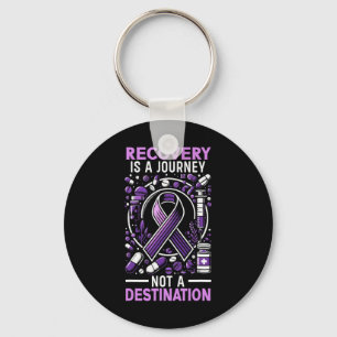Overdose Awareness Day I Wear Purple Ribbon 2 Key Ring