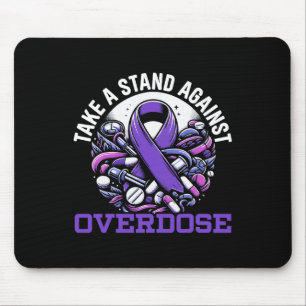 Overdose Awareness Day I Wear Purple Ribbon Mouse Mat