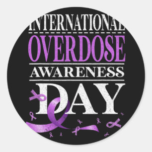 Overdose Awareness Day Purple 1 Classic Round Sticker