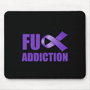 Overdose Awareness Day Purple Ribbon Fu Addiction  Mouse Mat