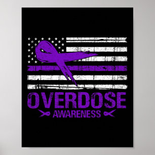 Overdose Awareness Day USA American Flag Overdose Poster
