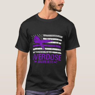 Overdose Awareness Day USA American Flag Overdose  T-Shirt