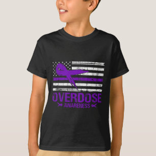 Overdose Awareness Day USA American Flag Overdose T-Shirt