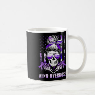 Overdose Awareness Day Usa American Flag Skull War Coffee Mug