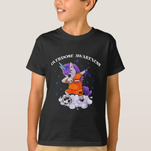 Overdose Awareness Dubbing Unicorn Purple Ribbon T-Shirt