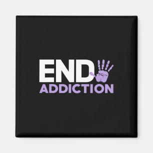 Overdose Awareness End Addiction Stop Hand Sign Magnet