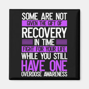 Overdose Awareness Fighter Purple Ribbon Drug Abus Magnet