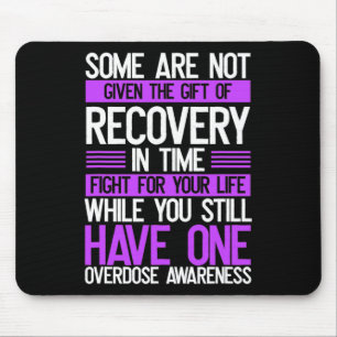 Overdose Awareness Fighter Purple Ribbon Drug Abus Mouse Mat