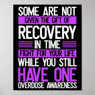 Overdose Awareness Fighter Purple Ribbon Drug Abus Poster