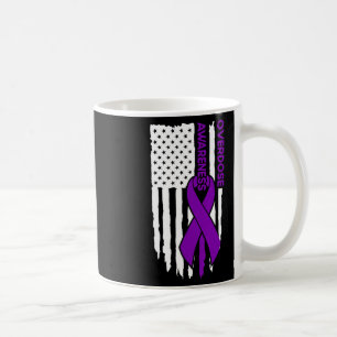 Overdose Awareness Flag Purple Ribbon Coffee Mug