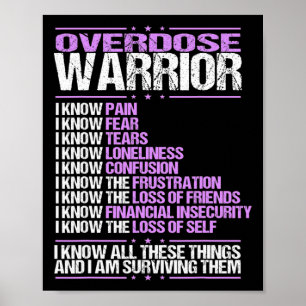 Overdose Awareness I Know Pain Survivor Purple Rib Poster