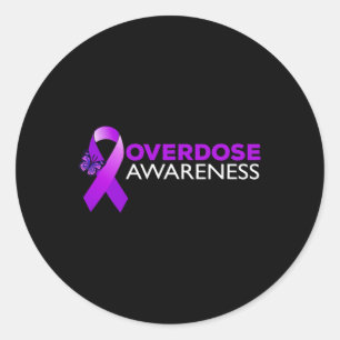 Overdose Awareness I Wear Purple Classic Round Sticker