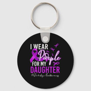 Overdose Awareness I Wear Purple For My Daughter 4 Key Ring