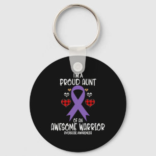Overdose Awareness I'm Proud Aunt of Awesome Warri Key Ring
