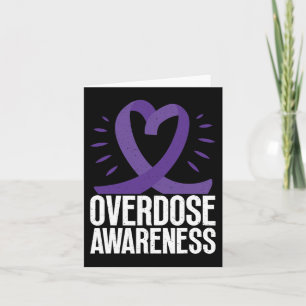 Overdose Awareness In Purple Ribbon For Drug Addic Card