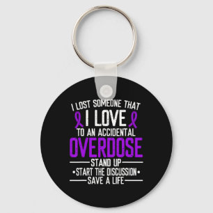 Overdose Awareness Lost Someone I Love Purple Ribb Key Ring