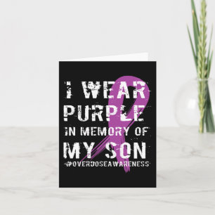 Overdose Awareness Memory of Son Purple Ribbon  Card