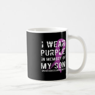 Overdose Awareness Memory of Son Purple Ribbon Coffee Mug