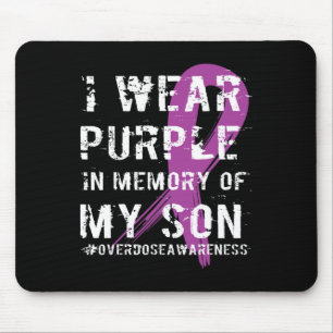 Overdose Awareness Memory of Son Purple Ribbon Mouse Mat