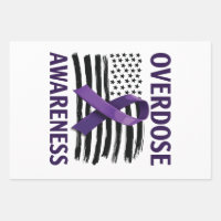 Overdose Awareness Month American Flag Ribbon