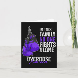 Overdose Awareness Month Boxing Gloves Purple Ribb Card