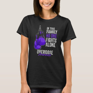Overdose Awareness Month Boxing Gloves Purple Ribb T-Shirt